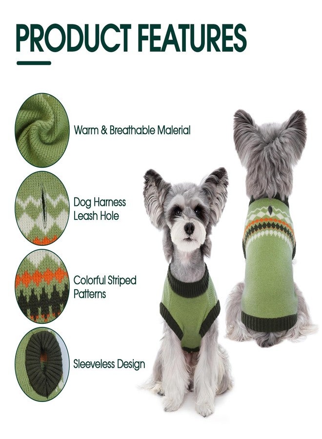Kuoser Dog Sweater, Dog Sweaters for Medium Dogs Girl Boy, Christmas Dogs Sweater Knitwear, Warm Pet Pullover Sweatshirt Doggie Winter Clothes Apparel for French Bulldog, Boston Terrier, Green M - Image 3